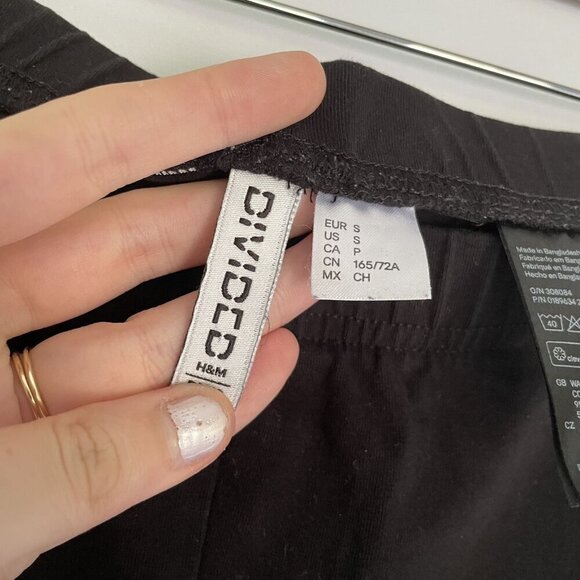 H&M Divided black leggings comfortable casual cotton elastane casual small - Picture 4 of 6